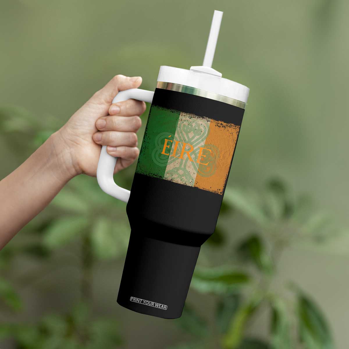 Eire Irish Pride Tumbler With Handle Celtic Shamrock Ireland Flag TS09 Print Your Wear