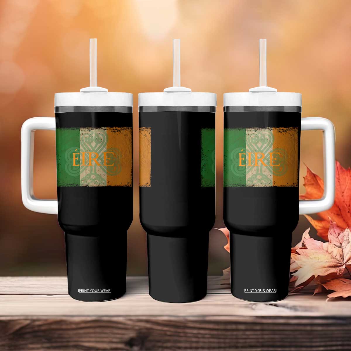 Eire Irish Pride Tumbler With Handle Celtic Shamrock Ireland Flag TS09 Print Your Wear
