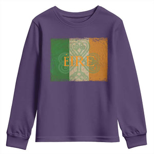 Eire Irish Pride Youth Sweatshirt Celtic Shamrock Ireland Flag TS09 Purple Print Your Wear