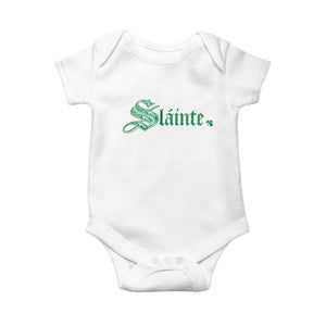 Irish Baby Onesie Slainte Cheers Good Health Ireland TS09 White Print Your Wear
