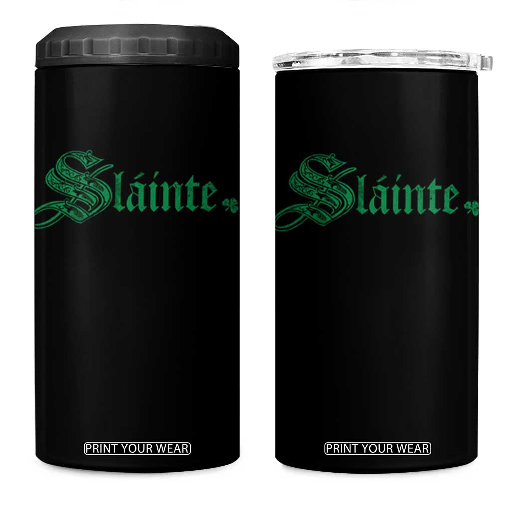 Irish 4 in 1 Can Cooler Tumbler Slainte Cheers Good Health Ireland TS09 One Size: 16 oz Black Print Your Wear