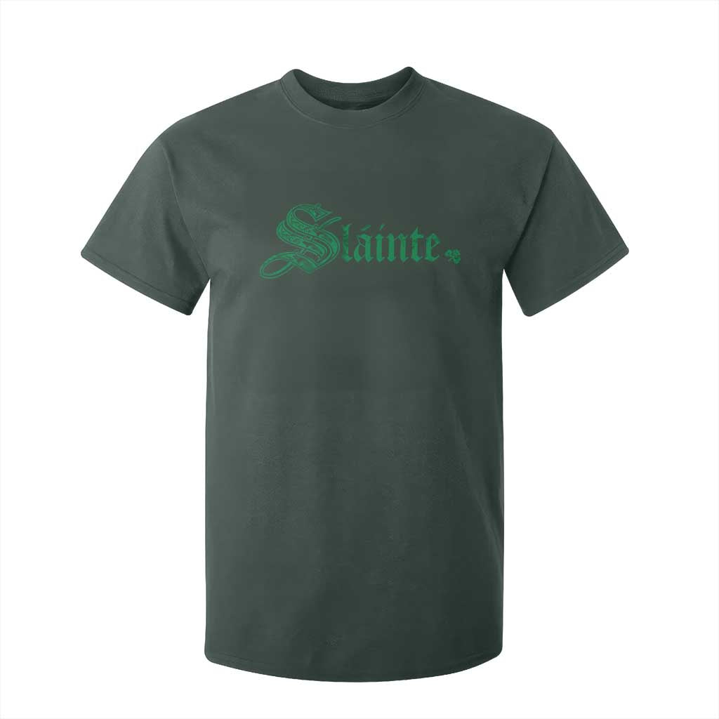 Irish T Shirt For Kid Slainte Cheers Good Health Ireland TS09 Dark Forest Green Print Your Wear