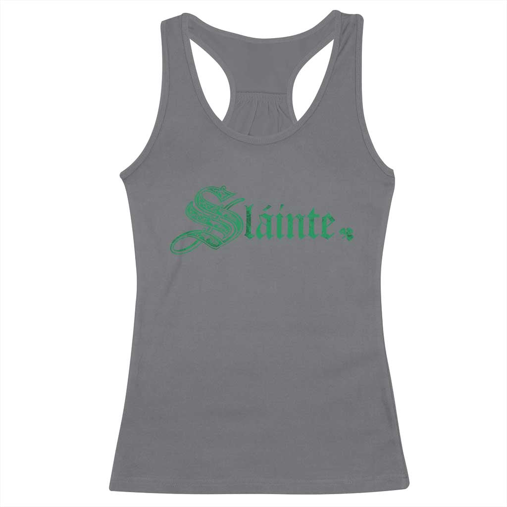 Irish Racerback Tank Top Slainte Cheers Good Health Ireland TS09 Charcoal Print Your Wear