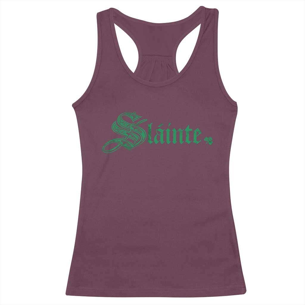 Irish Racerback Tank Top Slainte Cheers Good Health Ireland TS09 Maroon Print Your Wear