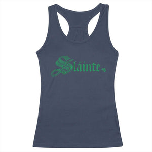Irish Racerback Tank Top Slainte Cheers Good Health Ireland TS09 Navy Print Your Wear