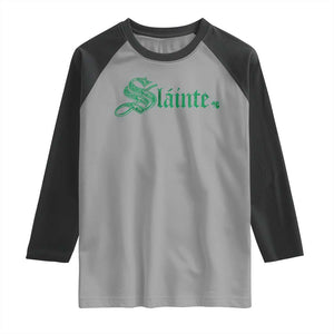 Irish Raglan Shirt Slainte Cheers Good Health Ireland TS09 Sport Gray Black Print Your Wear