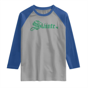 Irish Raglan Shirt Slainte Cheers Good Health Ireland TS09 Sport Gray Royal Print Your Wear