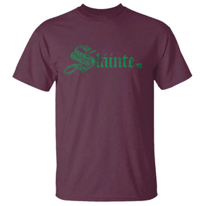 Irish T Shirt Slainte Cheers Good Health Ireland TS09 Maroon Print Your Wear