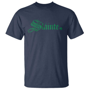Irish T Shirt Slainte Cheers Good Health Ireland TS09 Navy Print Your Wear