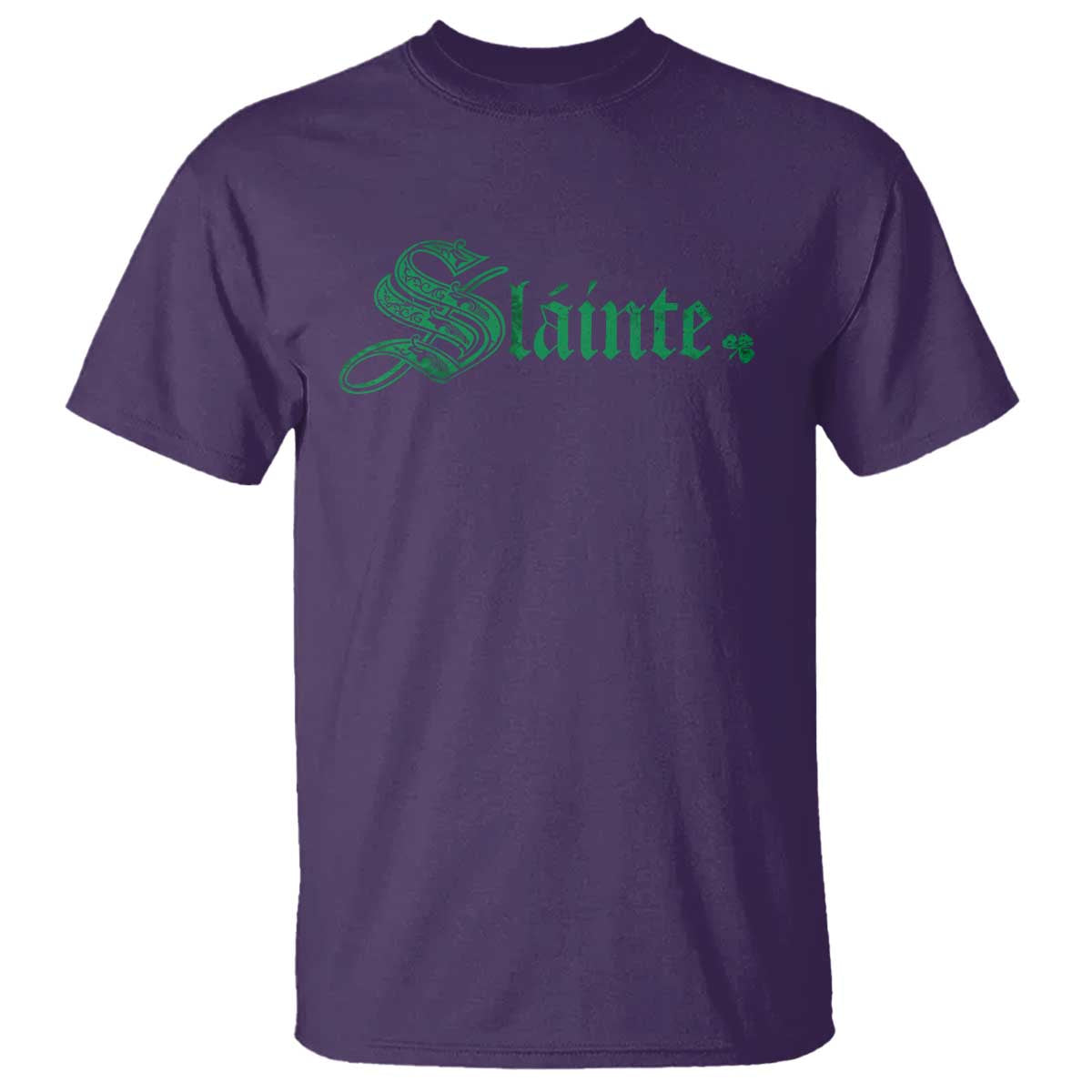 Irish T Shirt Slainte Cheers Good Health Ireland TS09 Purple Print Your Wear