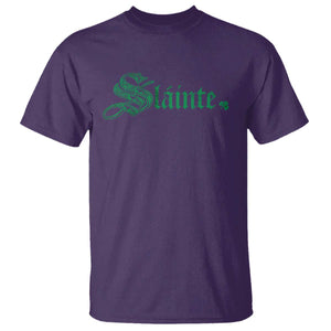 Irish T Shirt Slainte Cheers Good Health Ireland TS09 Purple Print Your Wear