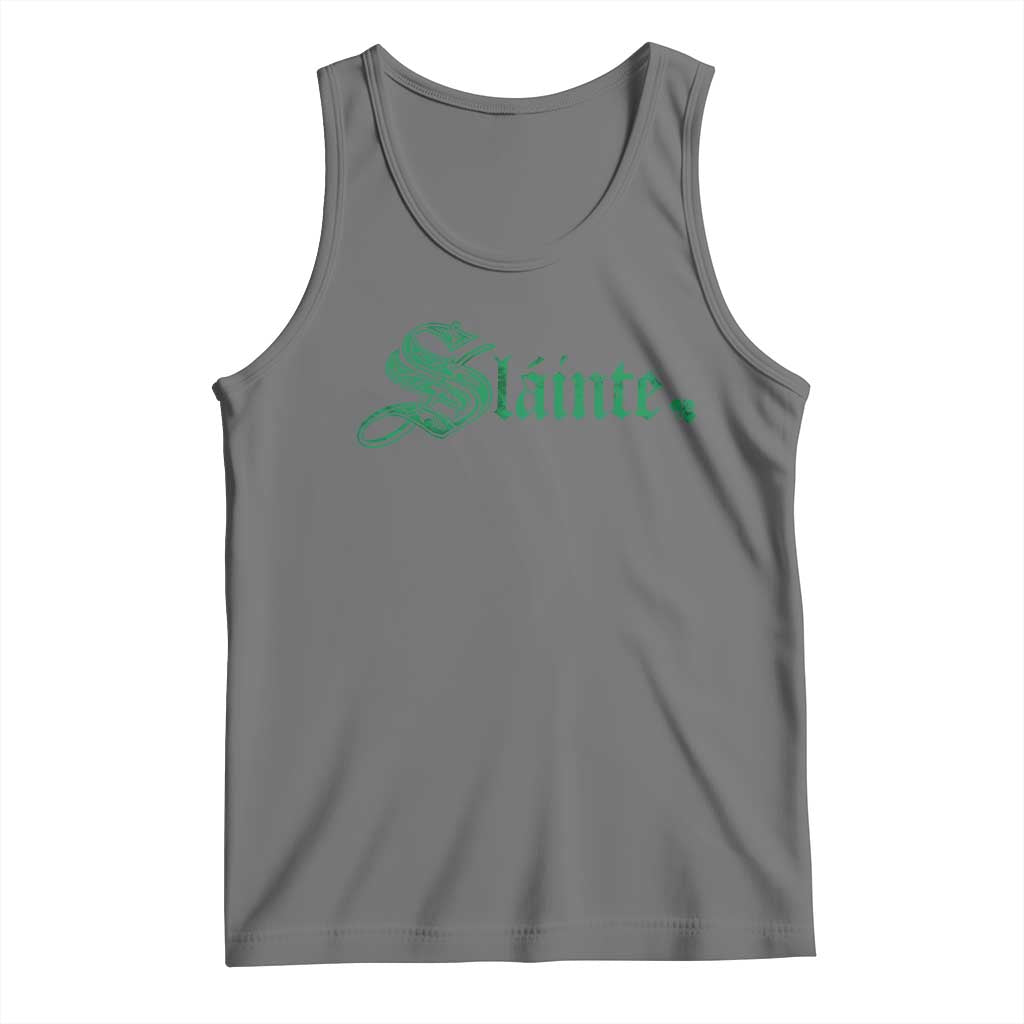 Irish Tank Top Slainte Cheers Good Health Ireland TS09 Black Heather Print Your Wear
