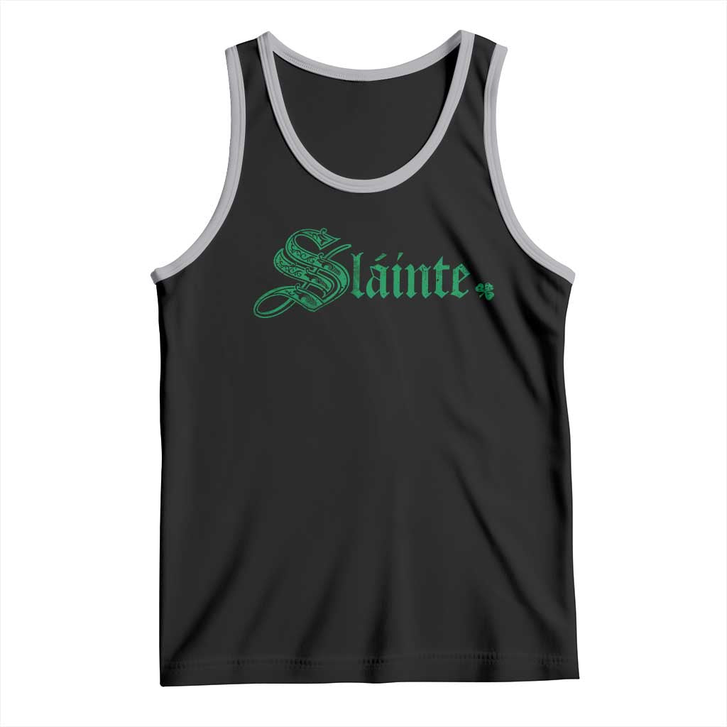Irish Tank Top Slainte Cheers Good Health Ireland TS09 Black Athletic Heather Print Your Wear
