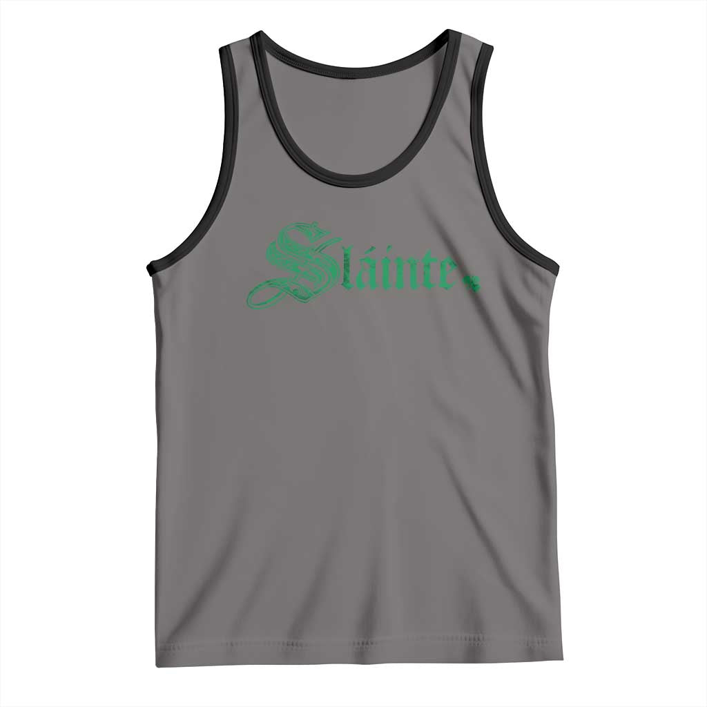 Irish Tank Top Slainte Cheers Good Health Ireland TS09 Deep Heather Black Print Your Wear