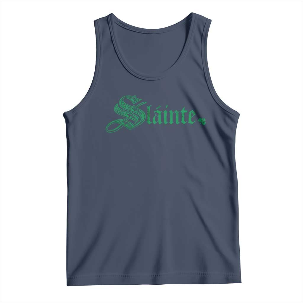 Irish Tank Top Slainte Cheers Good Health Ireland TS09 Navy Print Your Wear