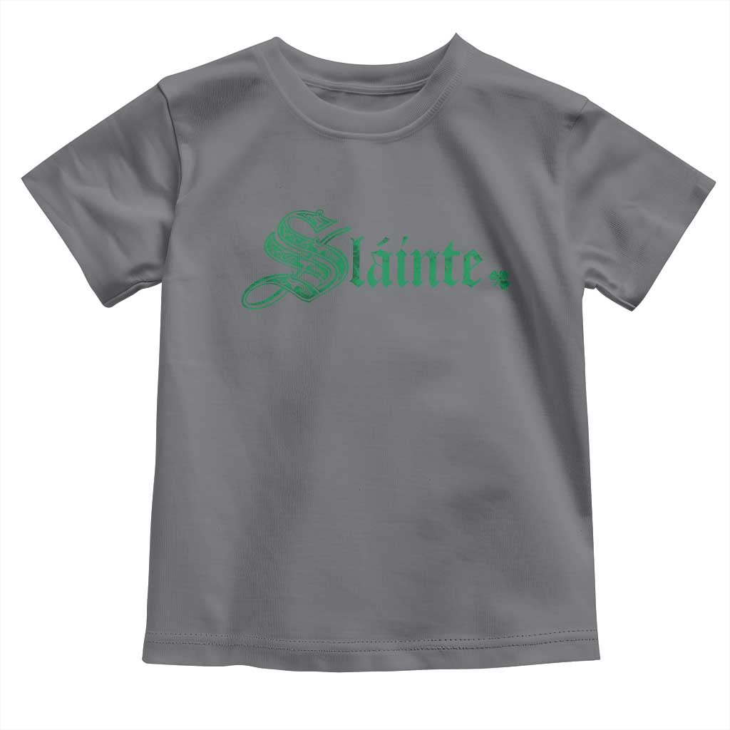 Irish Toddler T Shirt Slainte Cheers Good Health Ireland TS09 Charcoal Print Your Wear
