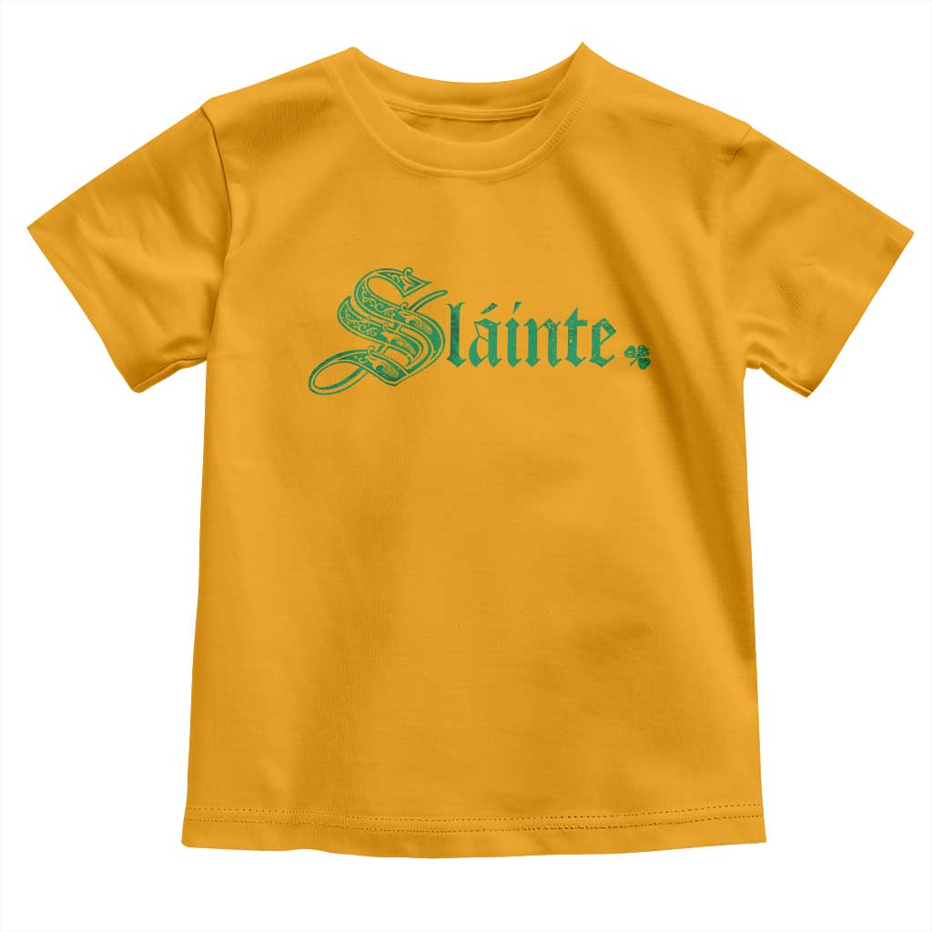Irish Toddler T Shirt Slainte Cheers Good Health Ireland TS09 Gold Print Your Wear