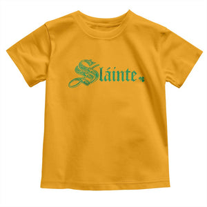 Irish Toddler T Shirt Slainte Cheers Good Health Ireland TS09 Gold Print Your Wear