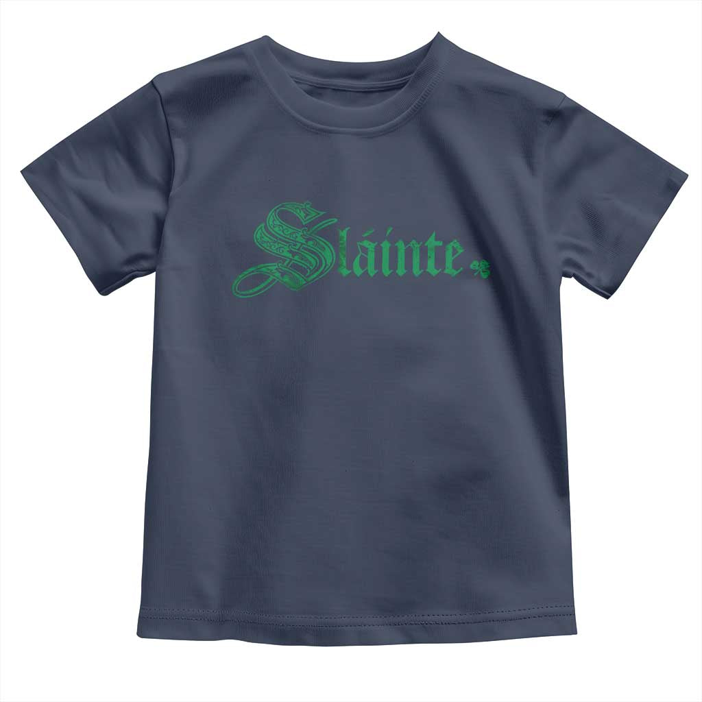 Irish Toddler T Shirt Slainte Cheers Good Health Ireland TS09 Navy Print Your Wear