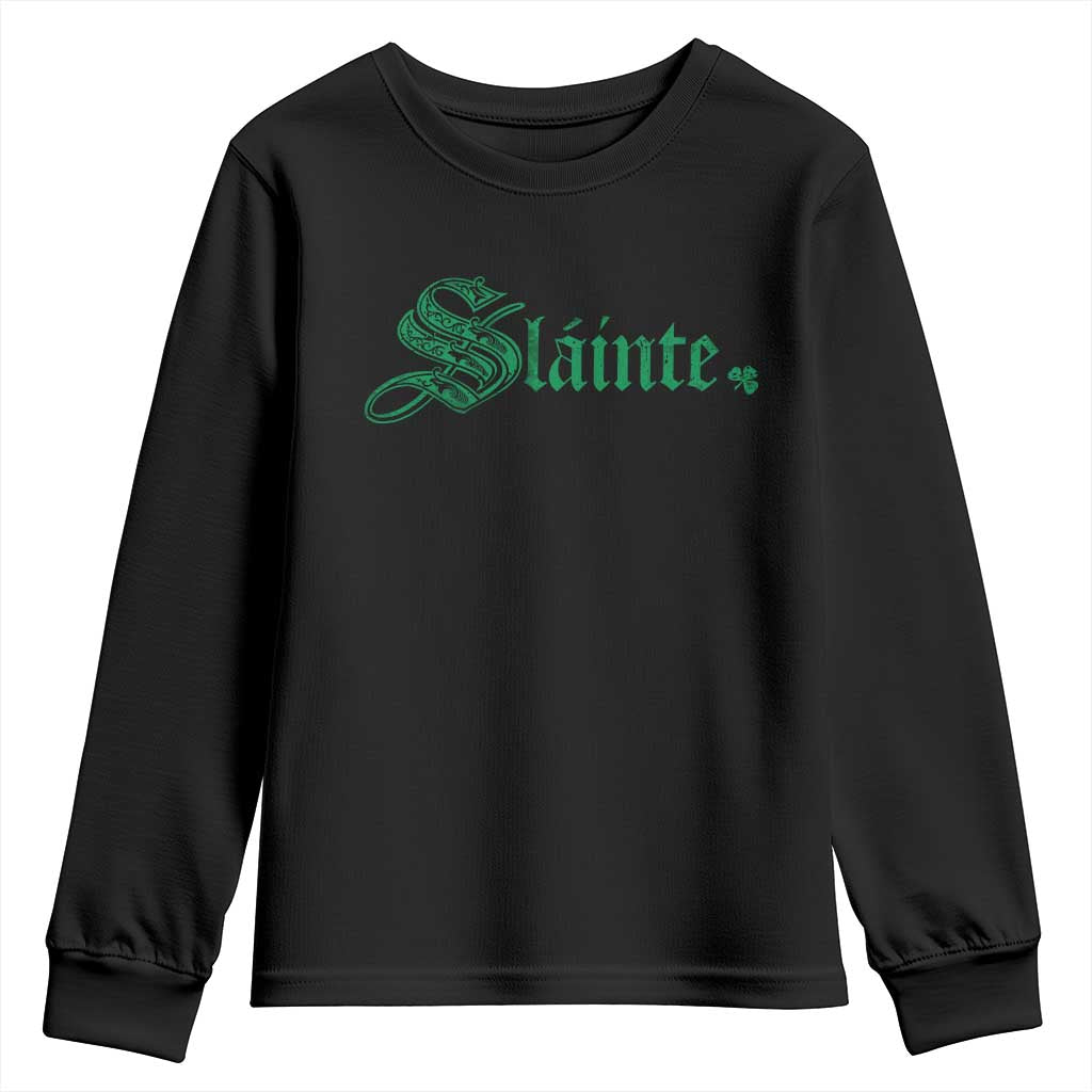 Irish Youth Sweatshirt Slainte Cheers Good Health Ireland TS09 Black Print Your Wear