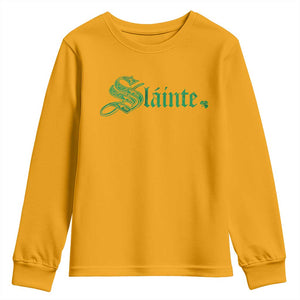 Irish Youth Sweatshirt Slainte Cheers Good Health Ireland TS09 Gold Print Your Wear