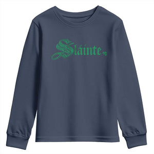 Irish Youth Sweatshirt Slainte Cheers Good Health Ireland TS09 Navy Print Your Wear