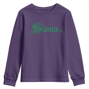 Irish Youth Sweatshirt Slainte Cheers Good Health Ireland TS09 Purple Print Your Wear
