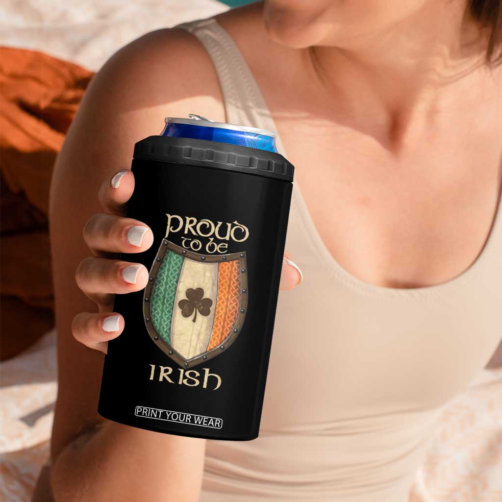 Proud To Be Irish 4 in 1 Can Cooler Tumbler Celtic Shamrock Ireland Flag TS09 Print Your Wear
