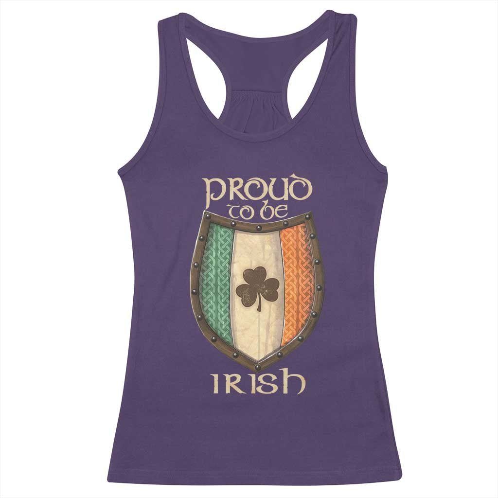 Proud To Be Irish Racerback Tank Top Celtic Shamrock Ireland Flag TS09 Purple Print Your Wear