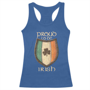 Proud To Be Irish Racerback Tank Top Celtic Shamrock Ireland Flag TS09 Royal Blue Print Your Wear