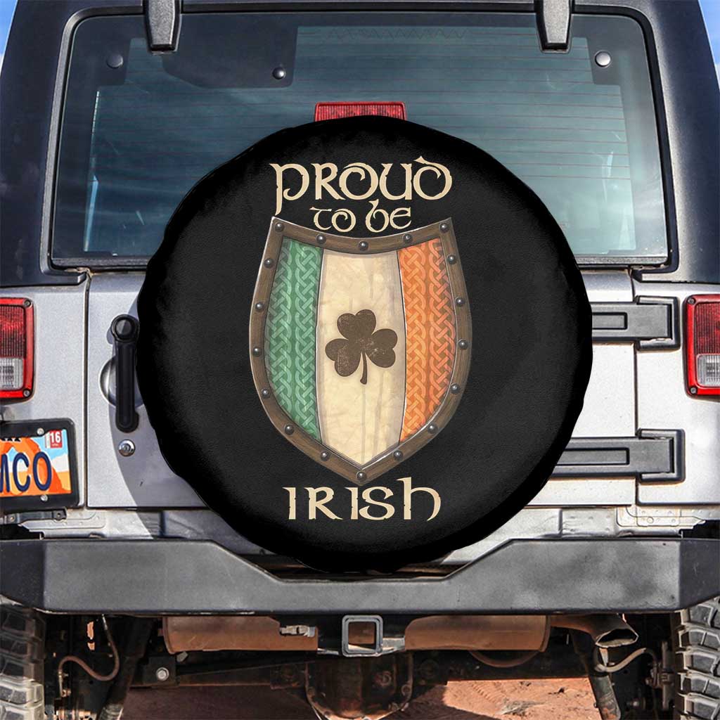 Proud To Be Irish Spare Tire Cover Celtic Shamrock Ireland Flag TS09 No hole Black Print Your Wear