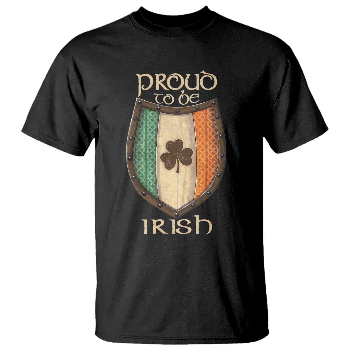 Proud To Be Irish T Shirt Celtic Shamrock Ireland Flag TS09 Black Print Your Wear