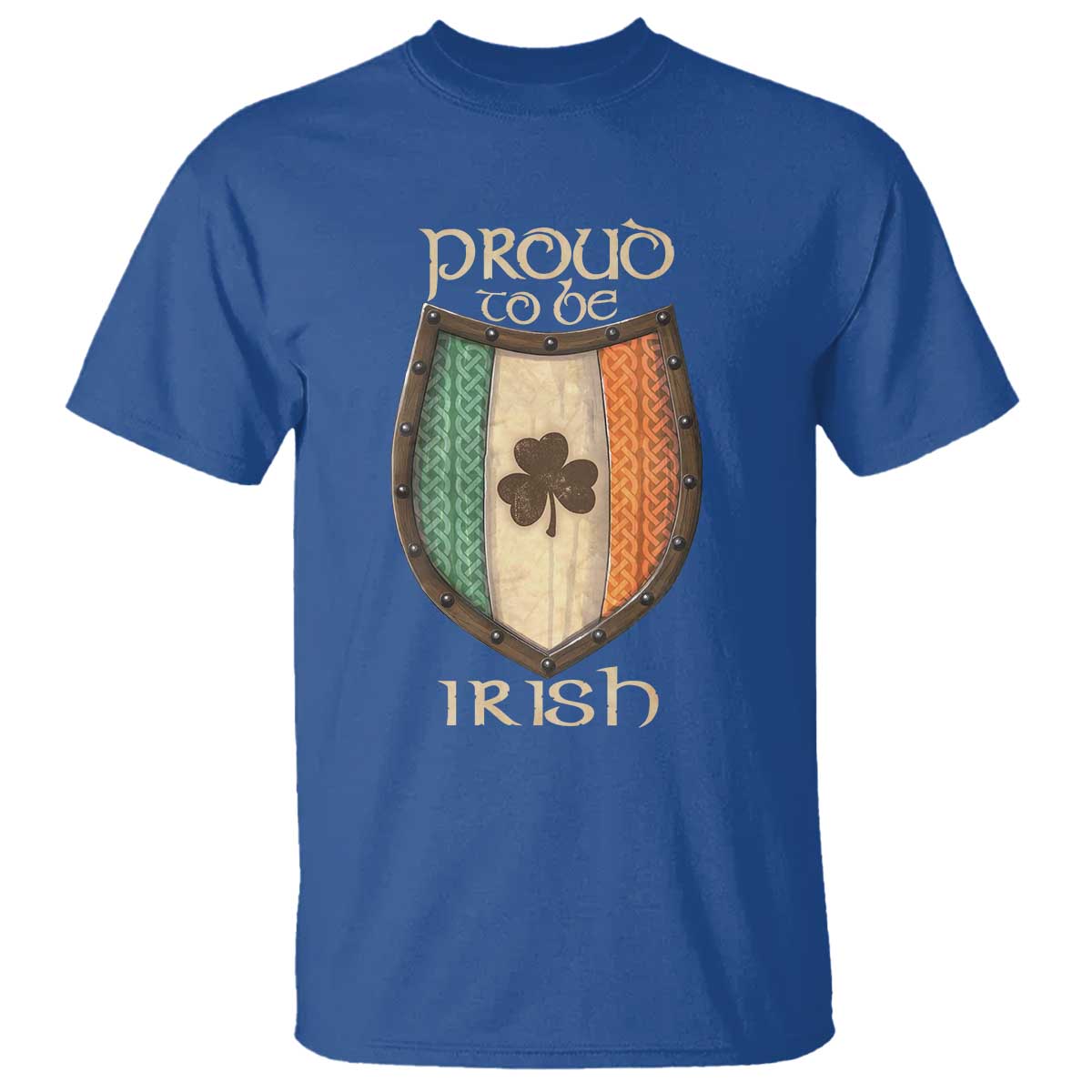 Proud To Be Irish T Shirt Celtic Shamrock Ireland Flag TS09 Royal Blue Print Your Wear
