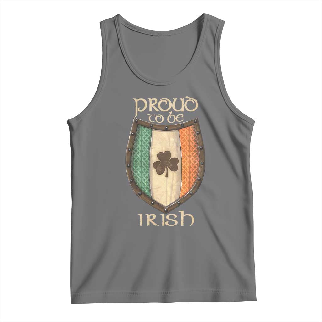 Proud To Be Irish Tank Top Celtic Shamrock Ireland Flag TS09 Black Heather Print Your Wear