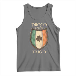 Proud To Be Irish Tank Top Celtic Shamrock Ireland Flag TS09 Black Heather Print Your Wear