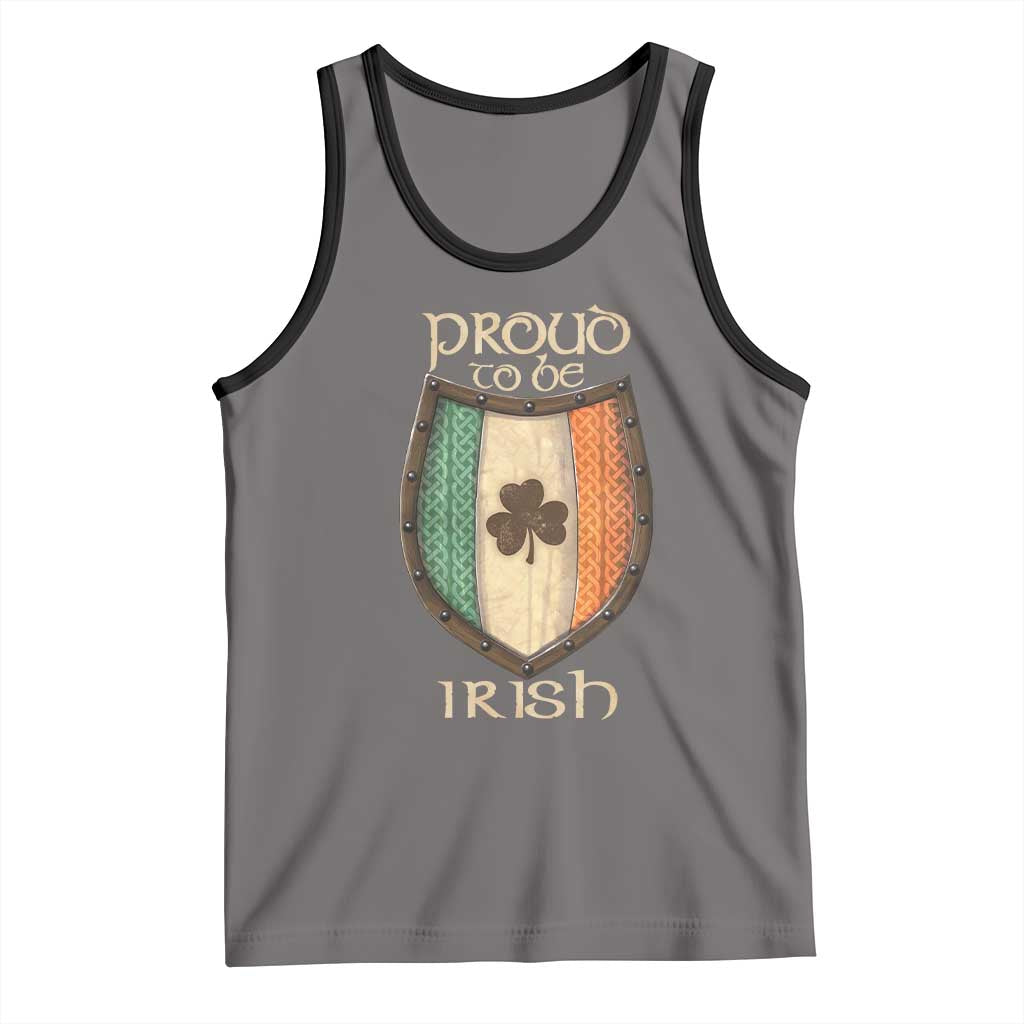 Proud To Be Irish Tank Top Celtic Shamrock Ireland Flag TS09 Deep Heather Black Print Your Wear