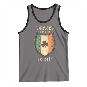 Proud To Be Irish Tank Top Celtic Shamrock Ireland Flag TS09 Deep Heather Black Print Your Wear