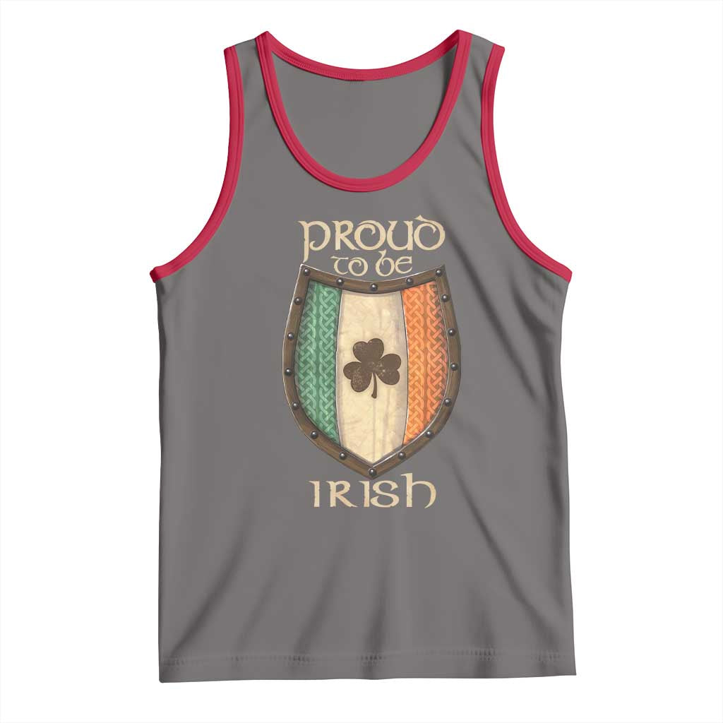 Proud To Be Irish Tank Top Celtic Shamrock Ireland Flag TS09 Deep Heather Red Print Your Wear