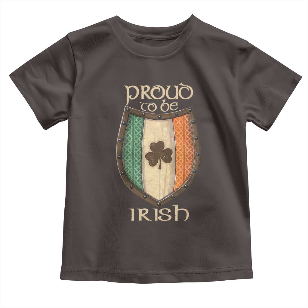 Proud To Be Irish Toddler T Shirt Celtic Shamrock Ireland Flag TS09 Dark Chocolate Print Your Wear