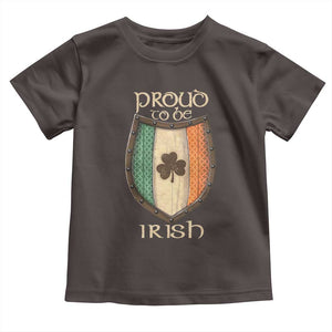 Proud To Be Irish Toddler T Shirt Celtic Shamrock Ireland Flag TS09 Dark Chocolate Print Your Wear