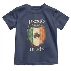 Proud To Be Irish Toddler T Shirt Celtic Shamrock Ireland Flag TS09 Navy Print Your Wear