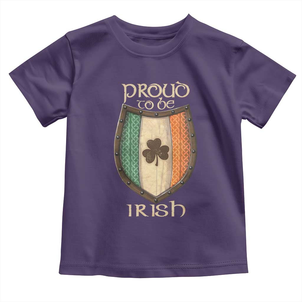 Proud To Be Irish Toddler T Shirt Celtic Shamrock Ireland Flag TS09 Purple Print Your Wear