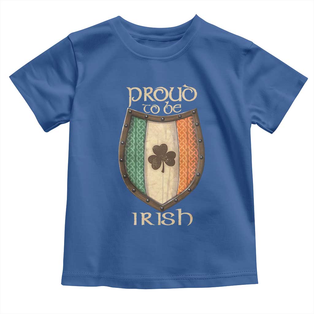 Proud To Be Irish Toddler T Shirt Celtic Shamrock Ireland Flag TS09 Royal Blue Print Your Wear