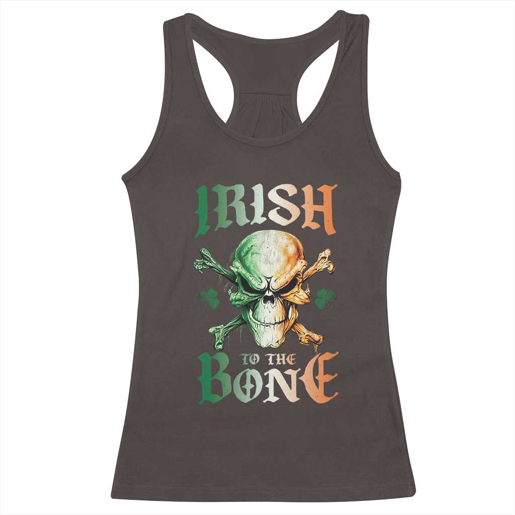 Irish Pride Racerback Tank Top Irish To The Bone TS09 Dark Chocolate Print Your Wear