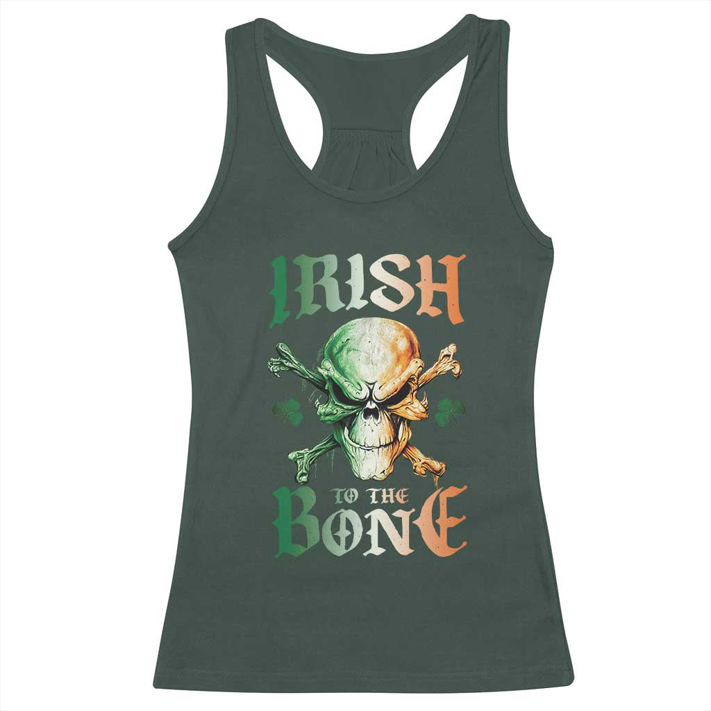 Irish Pride Racerback Tank Top Irish To The Bone TS09 Dark Forest Green Print Your Wear