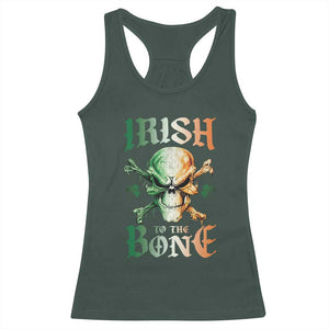 Irish Pride Racerback Tank Top Irish To The Bone TS09 Dark Forest Green Print Your Wear