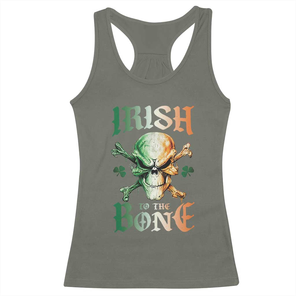 Irish Pride Racerback Tank Top Irish To The Bone TS09 Military Green Print Your Wear