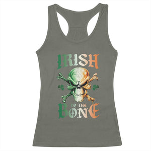 Irish Pride Racerback Tank Top Irish To The Bone TS09 Military Green Print Your Wear