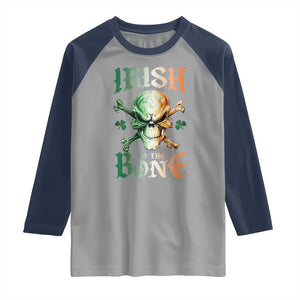 Irish Pride Raglan Shirt Irish To The Bone TS09 Sport Gray Navy Print Your Wear