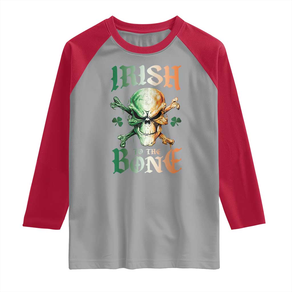 Irish Pride Raglan Shirt Irish To The Bone TS09 Sport Gray Red Print Your Wear